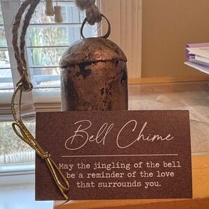 Rustic Bell Chime with Rope Handle